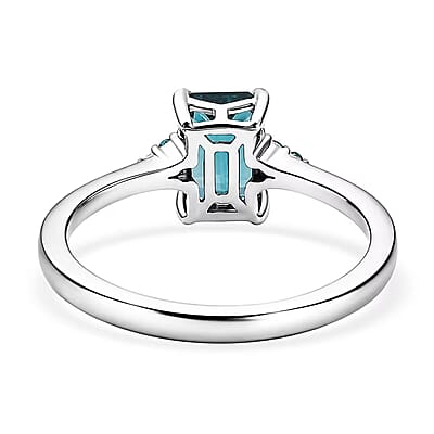Luxoro AAA Monte Belo Indicolite and Paraiba Tourmaline 1.85 ctw Midnight Ocean Glow Ring in 10K White Gold (Size  6.0)