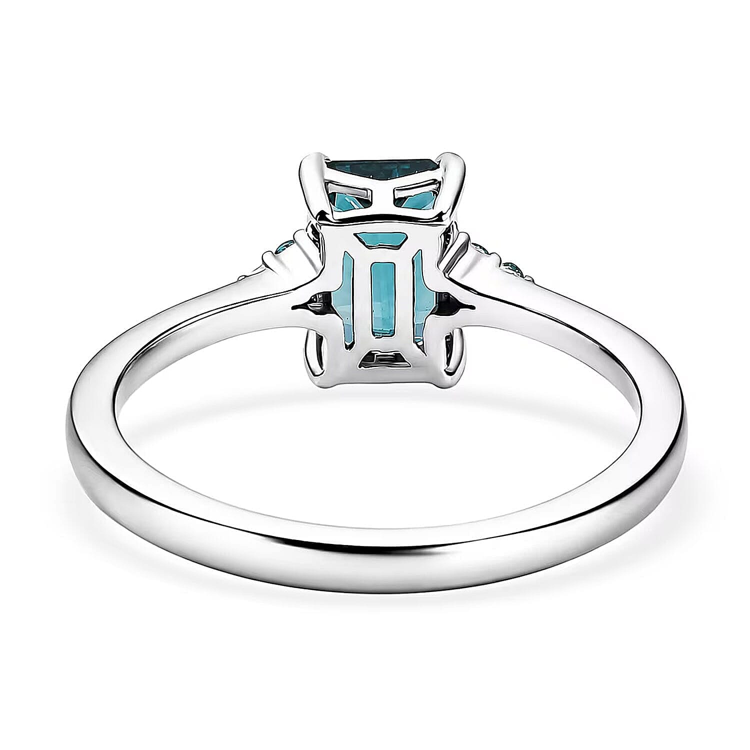 Luxoro AAA Monte Belo Indicolite and Paraiba Tourmaline 1.85 ctw Midnight Ocean Glow Ring in 10K White Gold (Size  7.0)