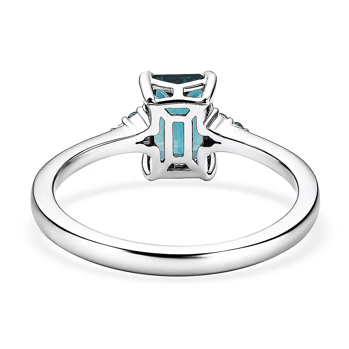 Luxoro AAA Monte Belo Indicolite and Paraiba Tourmaline 1.85 ctw Midnight Ocean Glow Ring in 10K White Gold (Size  8.5) image number 6