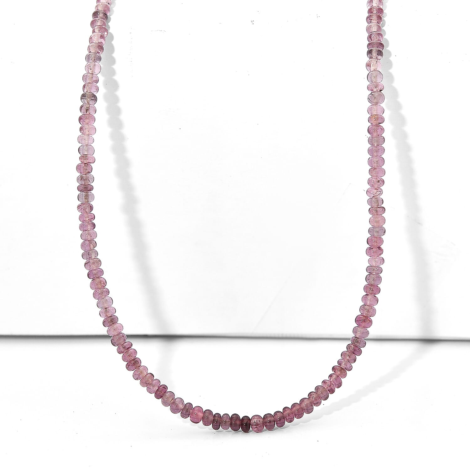 D'Joy Premium Lavender Spinel 35.00 ctw Beaded Necklace in Rhodium Over Sterling Silver 18-20 Inches