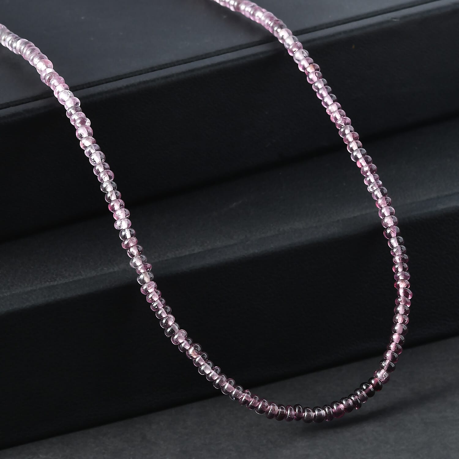D'Joy Premium Lavender Spinel 35.00 ctw Beaded Necklace in Rhodium Over Sterling Silver 18-20 Inches