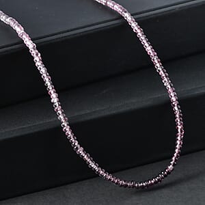 D'Joy Premium Lavender Spinel 35.00 ctw Beaded Necklace in Rhodium Over Sterling Silver 18-20 Inches 