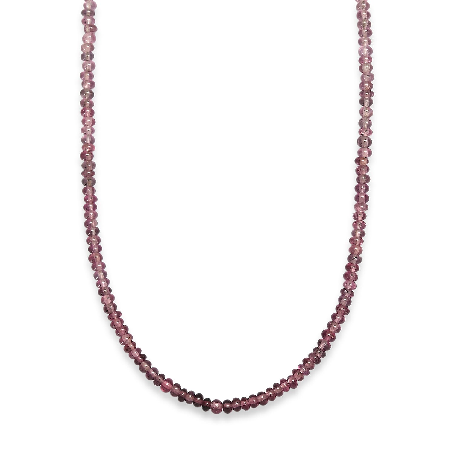 D'Joy Premium Lavender Spinel 35.00 ctw Beaded Necklace in Rhodium Over Sterling Silver 18-20 Inches