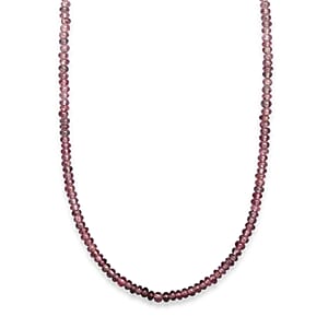 D'Joy Premium Lavender Spinel 35.00 ctw Beaded Necklace in Rhodium Over Sterling Silver 18-20 Inches 
