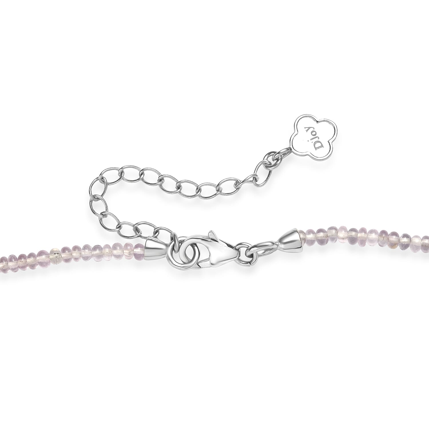 D'Joy Premium Lavender Spinel 35.00 ctw Beaded Necklace in Rhodium Over Sterling Silver 18-20 Inches
