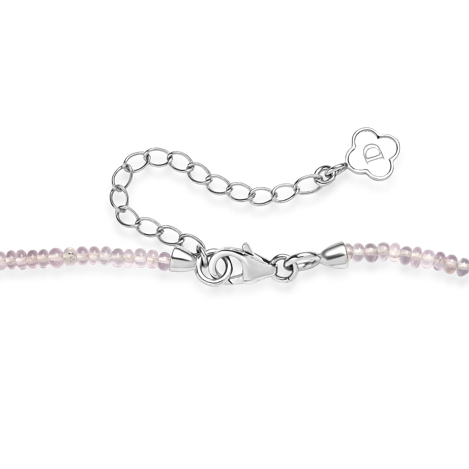 D'Joy Premium Lavender Spinel 35.00 ctw Beaded Necklace in Rhodium Over Sterling Silver 18-20 Inches