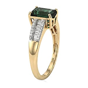 Luxoro 10K Yellow Gold AAA Santa Rosa Tourmaline, Diamond (I2) (0.24 cts) Ring (Size 5.0) 2.90 ctw