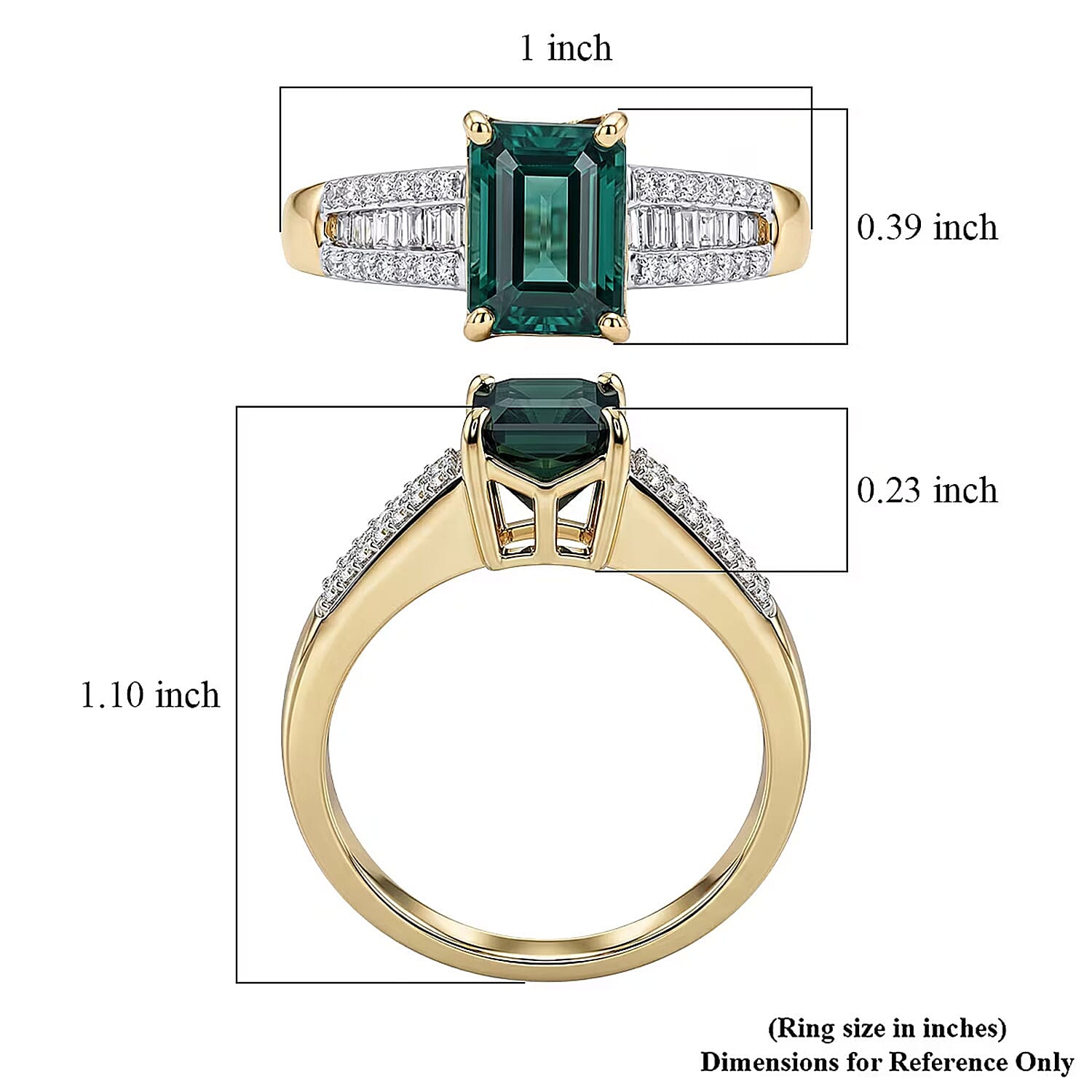 Luxoro 10K Yellow Gold AAA Santa Rosa Tourmaline, Diamond (I2) (0.24 cts) Ring (Size 5.0) 2.90 ctw