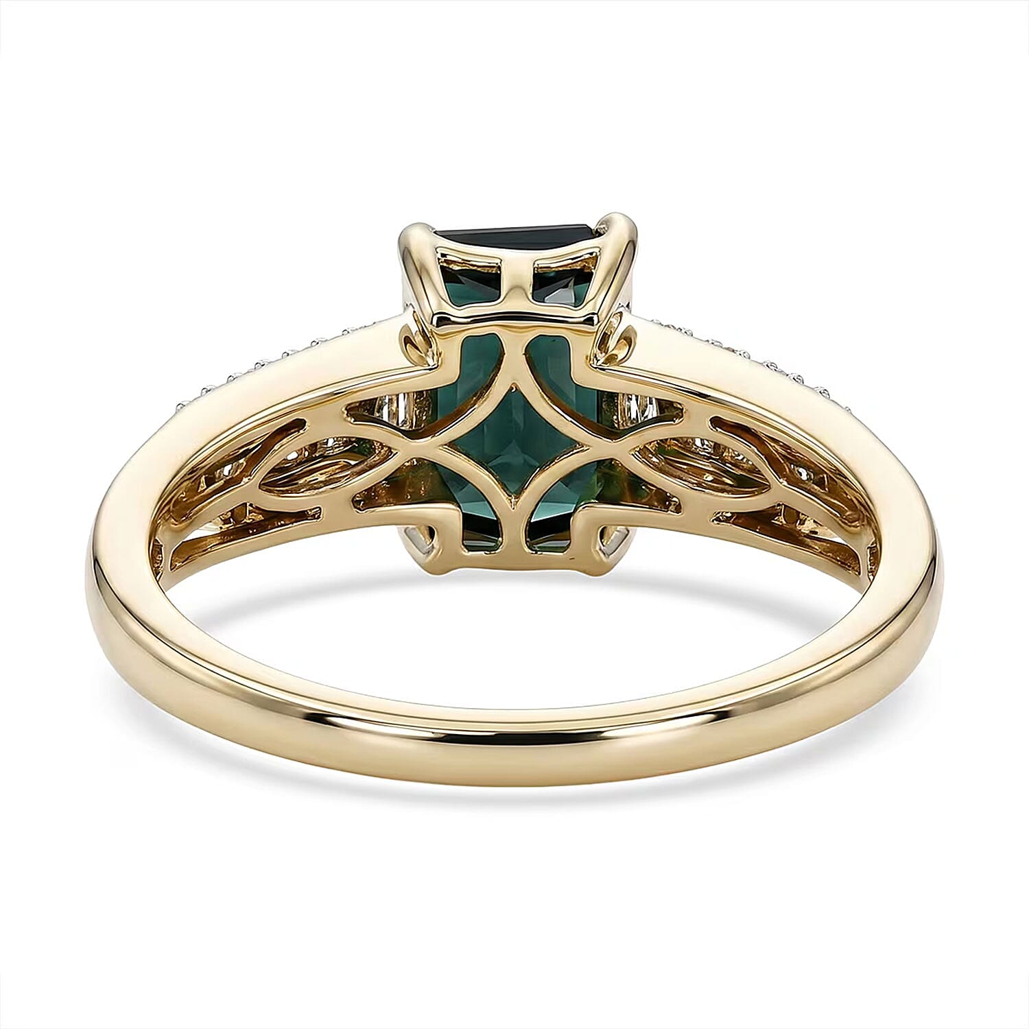 Luxoro 10K Yellow Gold AAA Santa Rosa Tourmaline, Diamond (I2) (0.24 cts) Ring (Size 5.0) 2.90 ctw