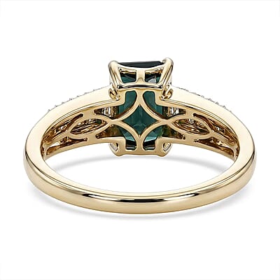 Luxoro 10K Yellow Gold AAA Santa Rosa Tourmaline, Diamond (I2) (0.24 cts) Ring (Size 5.0) 2.90 ctw