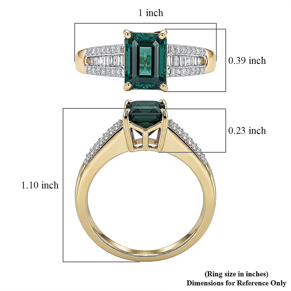 Luxoro 10K Yellow Gold AAA Santa Rosa Tourmaline, Diamond (I2) (0.24 cts) Ring (Size 6.5) 2.90 ctw image number 5