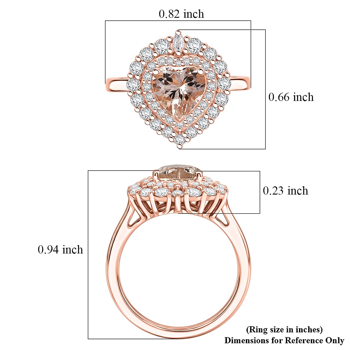 D'Joy Marropino Morganite and Moissanite 1.90 ctw Ring in 18K Vermeil Rose Gold Over Sterling Silver (Size 6.0) image number 5