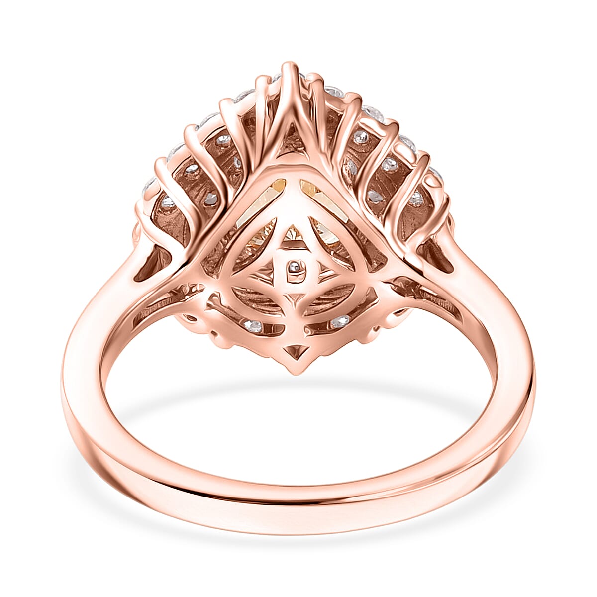 D'Joy Marropino Morganite and Moissanite 1.90 ctw Ring in 18K Vermeil Rose Gold Over Sterling Silver (Size 9.0) image number 4