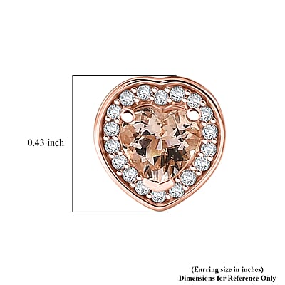 D'Joy Marropino Morganite and Moissanite 1.80 ctw Earrings in 18K Vermeil Rose Gold Over Sterling Silver