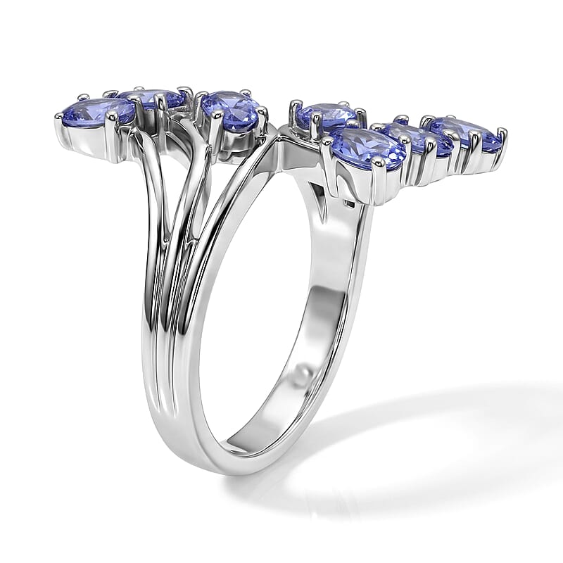 EverTrue Tanzanite 1.90 ctw Ring in Stainless Steel (Size 6.0)