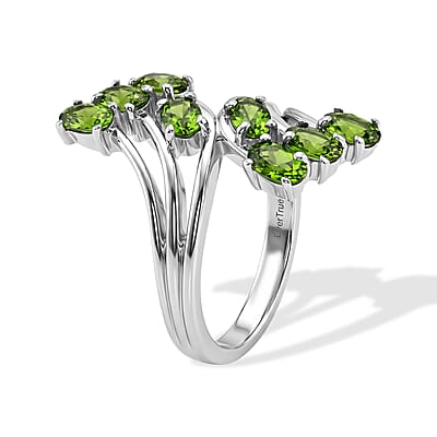 EverTrue Chrome Diopside 1.60 ctw Ring in Stainless Steel (Size 10.0)