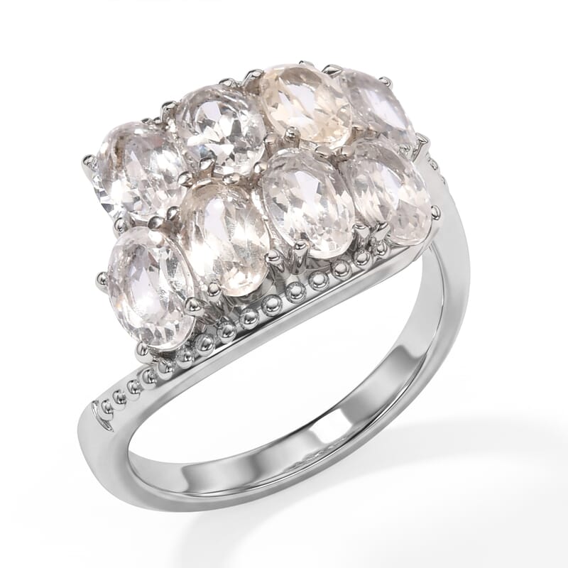 EverTrue Lab Created White Sapphire 4.75 ctw Ring in Stainless Steel (Size 6.0)