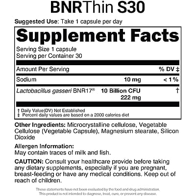 BNR17 Diet Probiotic BNR Thins Dietary Supplement (30 Capsules)