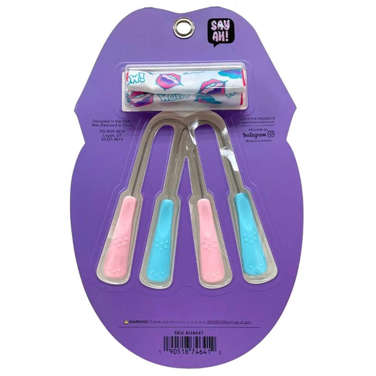 Closeout SayAh 2 Pack Easy Blue Stainless Steel Tongue Scraper Set