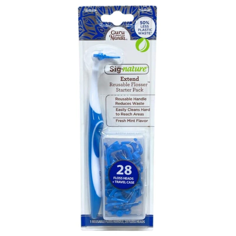 Black Friday Doorbuster Closeout Guru Nanda Signature Extend Resuable Flosser with 28 Replaceable Heads and Travel Case