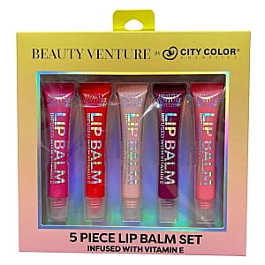 Closeout Beauty Venture 5 Piece Lip Balm Set Infused with Vitamin E in Natural Tones