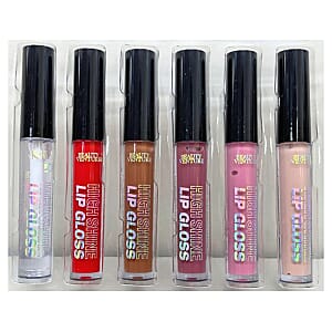 Closeout Beauty Venture 6 Piece High Shine Lip Gloss Set in Natural Tones