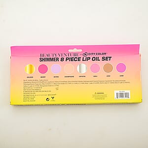 Closeout Beauty Venture 8 Piece Lip Oil Set Infused with Vitamin E in Bright Tones