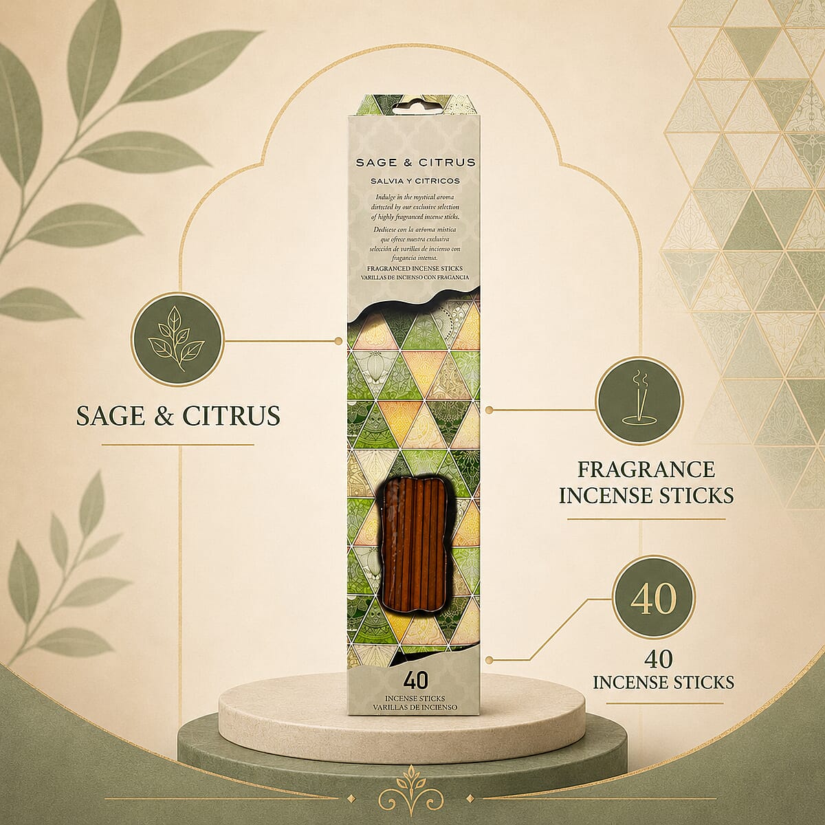 Closeout 40 Count Sage & Citrus Incense Sticks image number 2