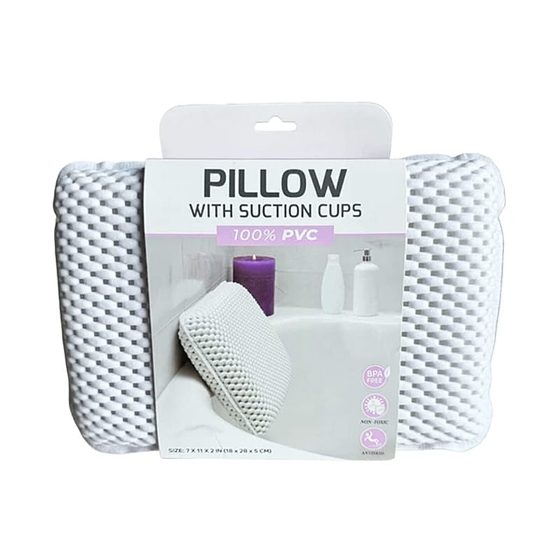 Closeout Headrest Bathtub Pillow with Suction Cups