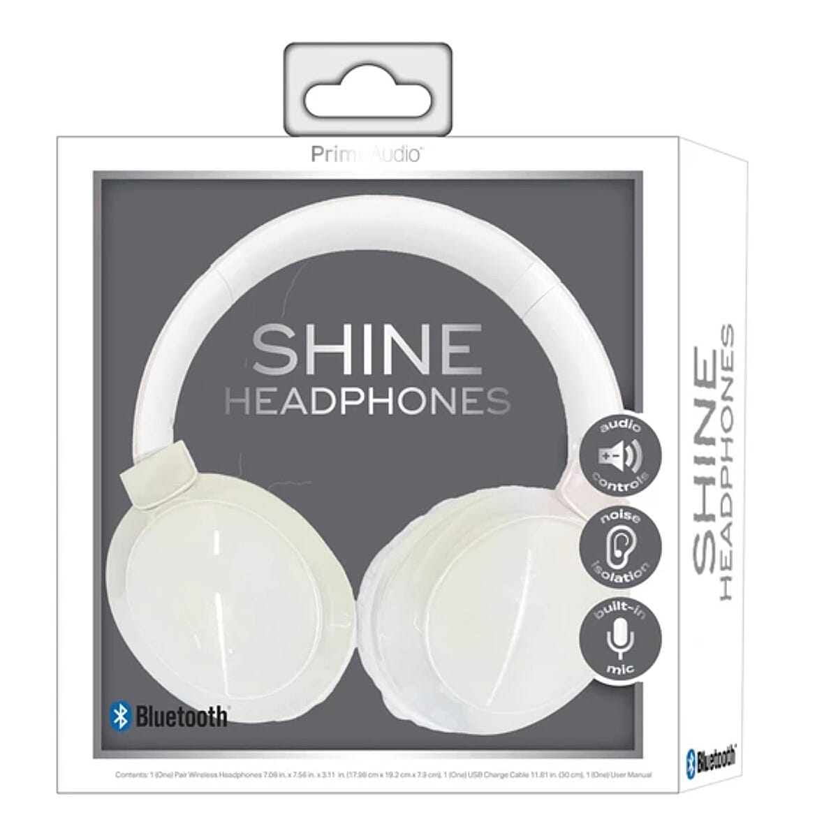 Closeout Prime Audio Shine Bluetooth Headphones -White
