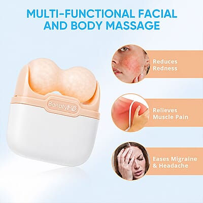Beauty MD 2 in 1 Soothing Ice Roller for Face and Body in Apricot Blush