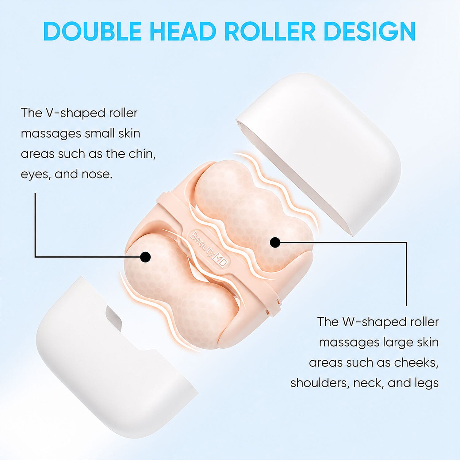 Beauty MD 2 in 1 Soothing Ice Roller for Face and Body in Apricot Blush