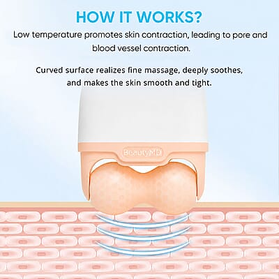 Beauty MD 2 in 1 Soothing Ice Roller for Face and Body in Apricot Blush