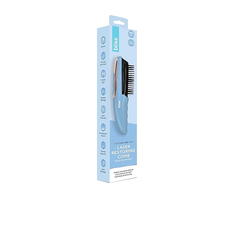 Bliss Electric Head Massager Laster Restoring Comb in Blue