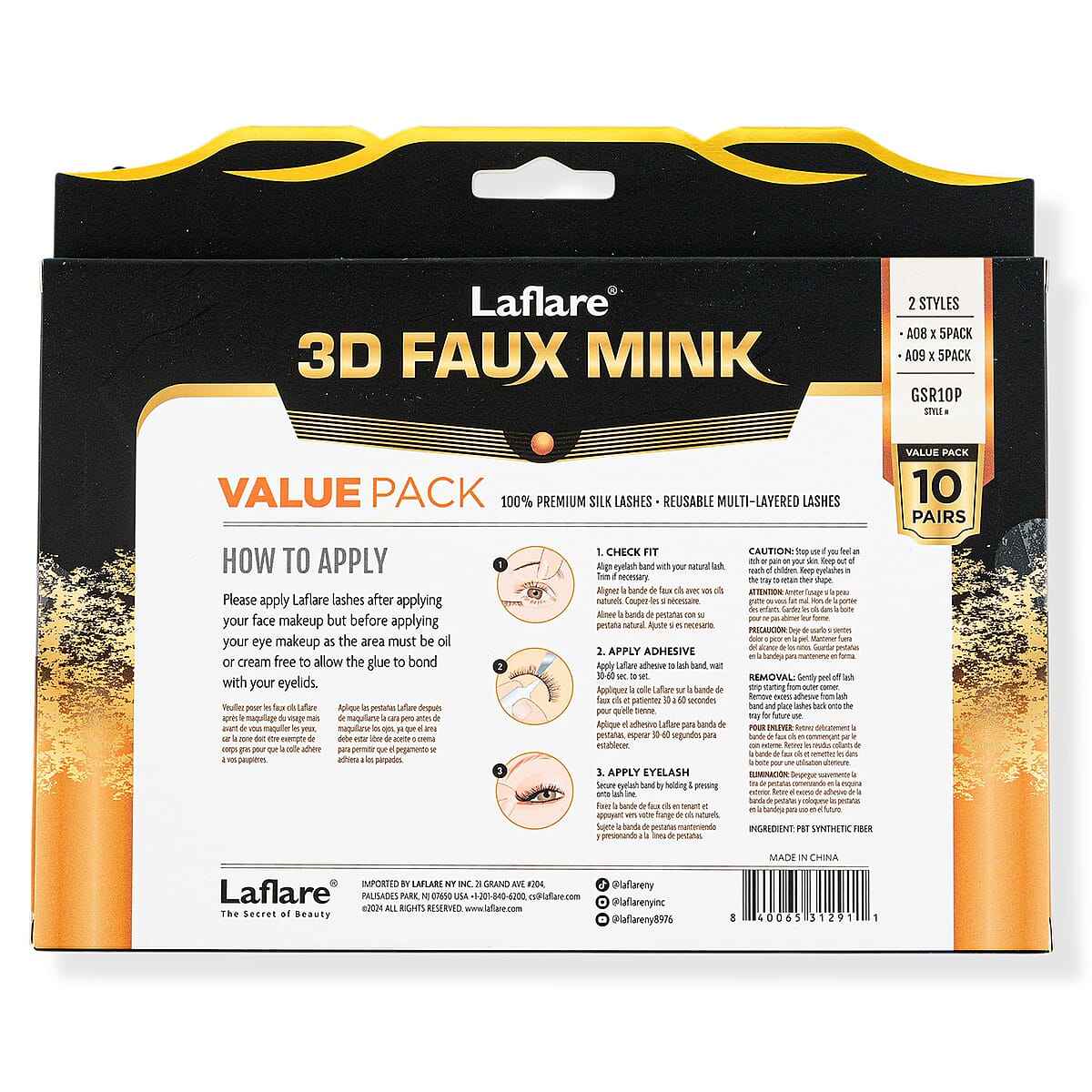 3D Faux Mink Lashes 10 Pack Old Hollywood Glam Lashes image number 3