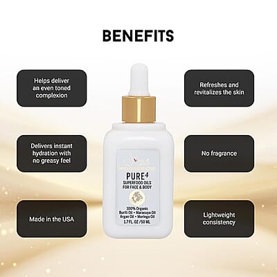Joyce Giraud Pure4 Superfood Oils for Face and Body (1.7oz) Made in US