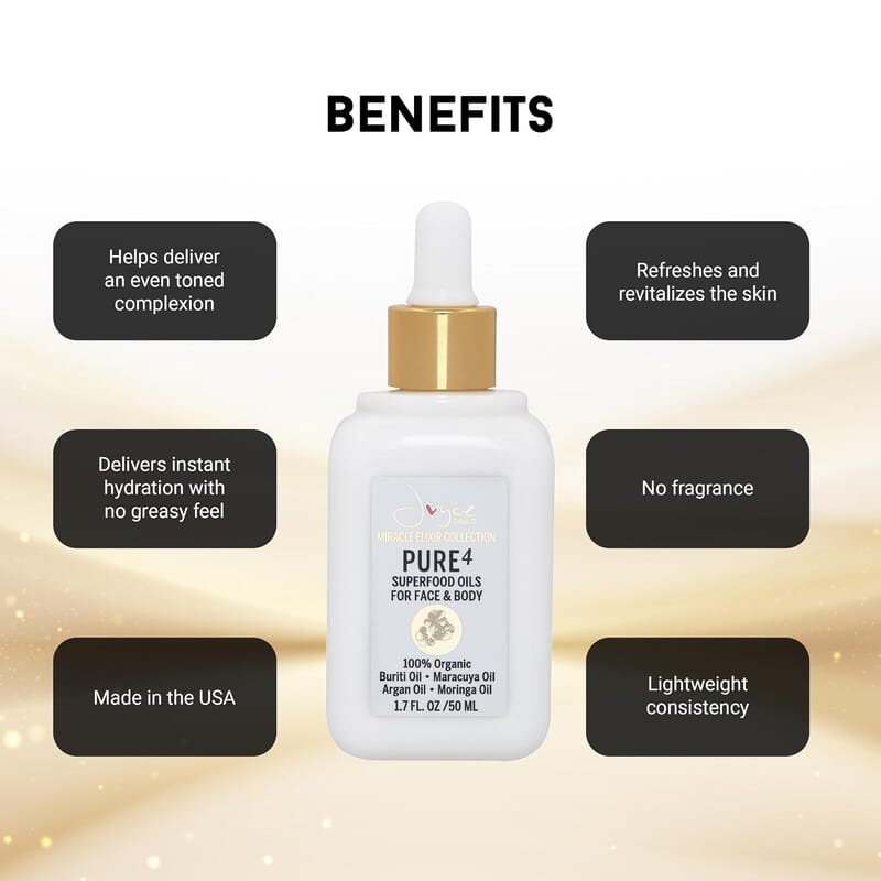 Joyce Giraud Pure4 Superfood Oils for Face and Body (1.7oz) Made in US