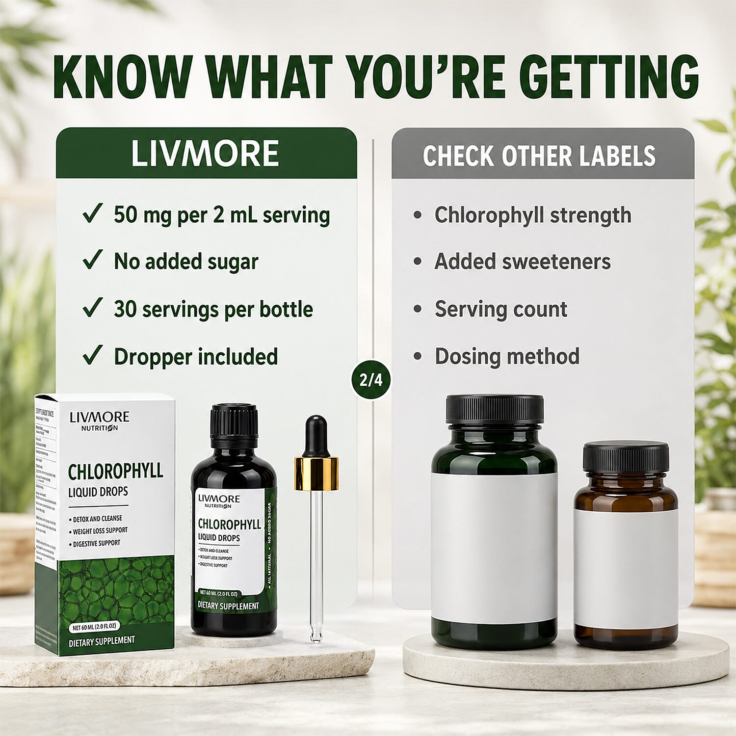 Livmore Unflavored Chlorophyll Liquid 2.02 oz