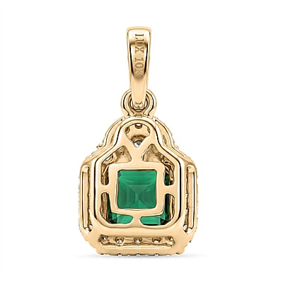 Luxoro AAA Santa Rosa Tourmaline and Diamond I2 1.40 ctw Pendant without Chain in 10K Green Gold