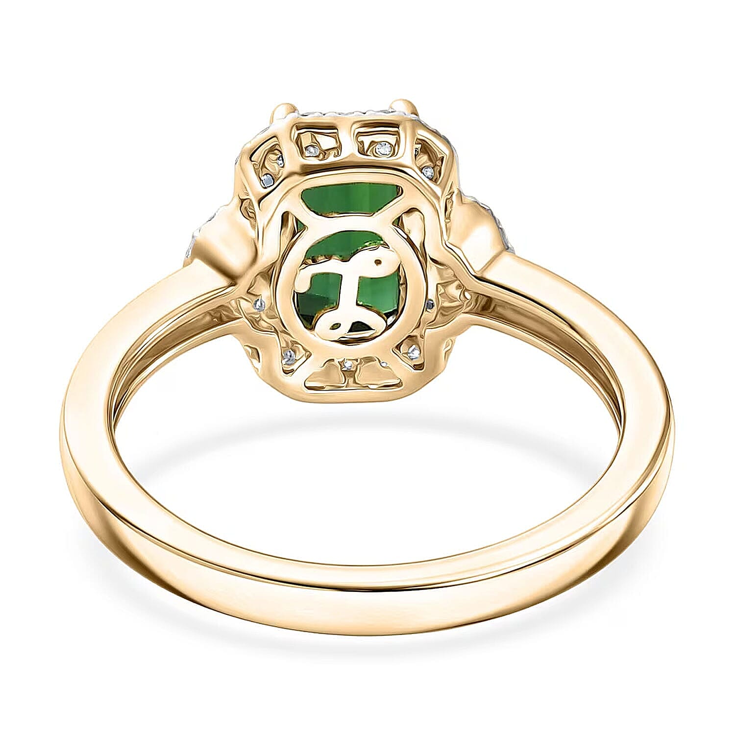 Luxoro AAA Santa Rosa Tourmaline and Diamond I2 1.50 ctw Ring in 10K Green Gold (Size  5.0)