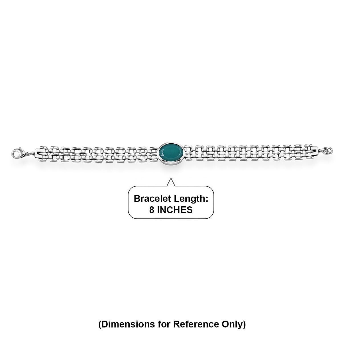 EverTrue Verde Onyx 8.60 ctw Emerald Flow Essence Bracelet in Platinum Bond (8.00 In) image number 4