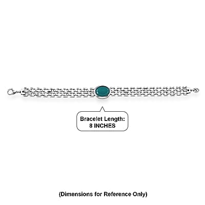 EverTrue Verde Onyx 8.60 ctw Emerald Flow Essence Bracelet in Platinum Bond (8.00 In)