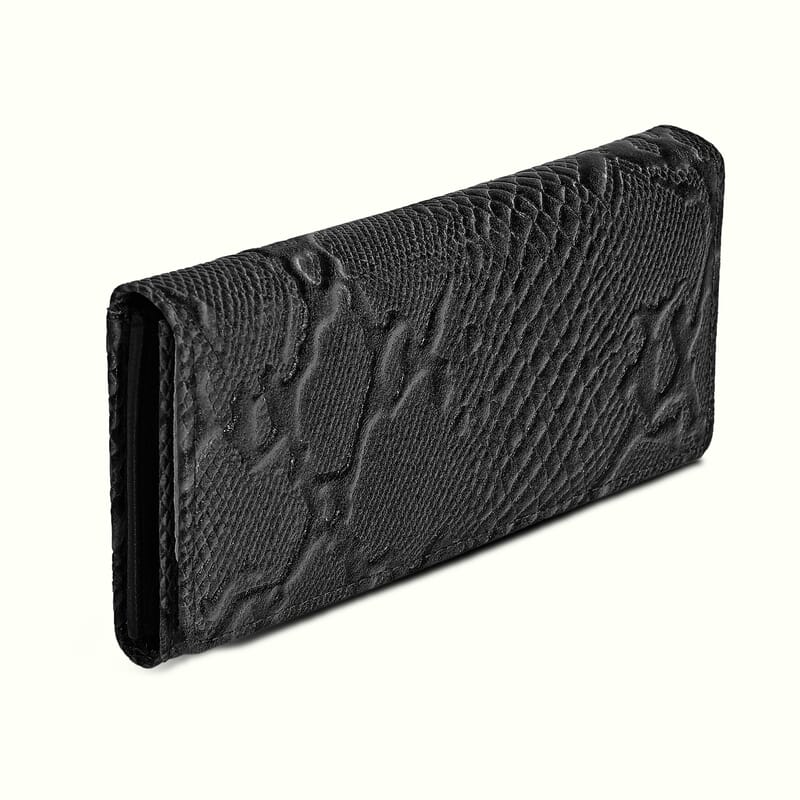 La Marey Black Python Print Genuine Leather with RFID Wallet