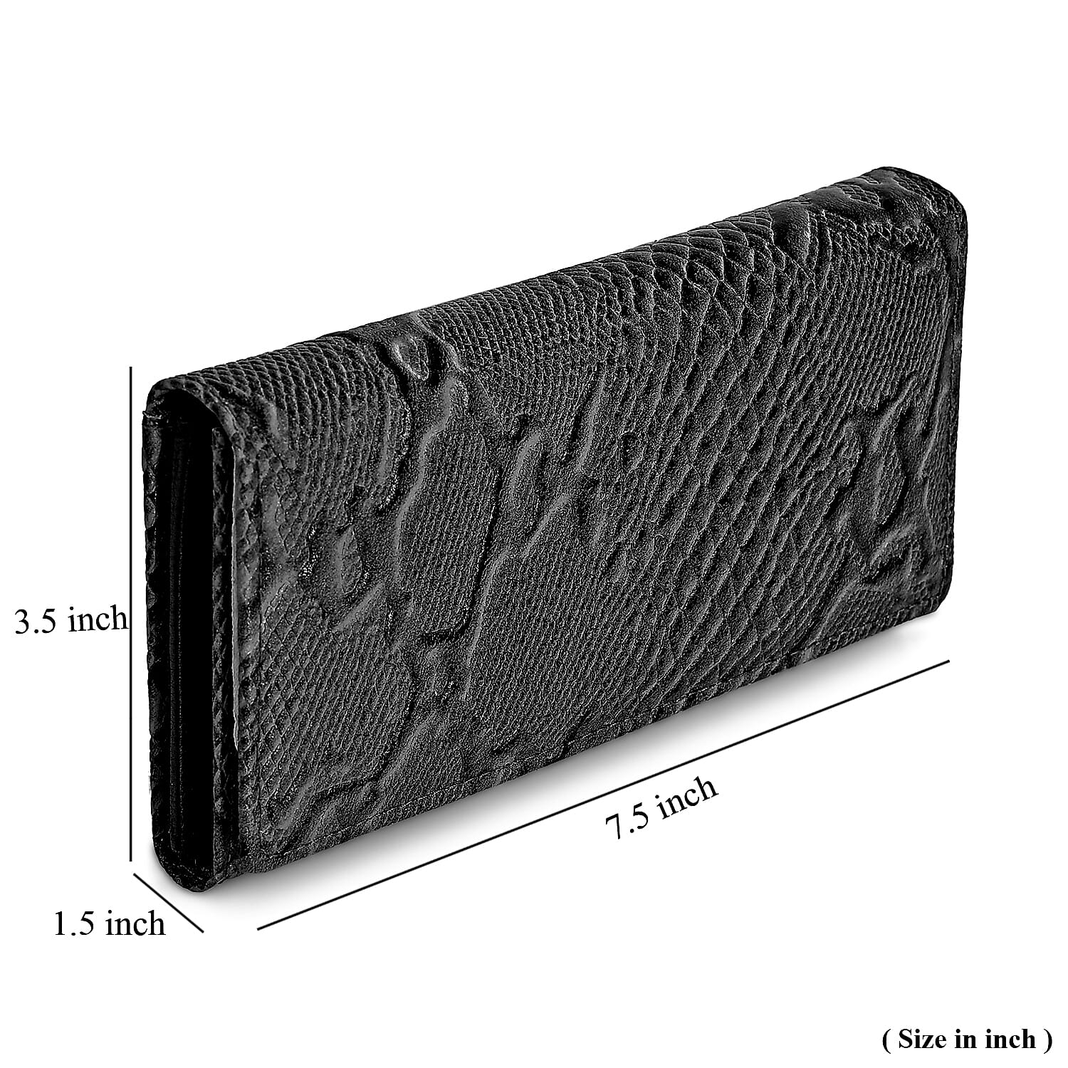 La Marey Black Python Print Genuine Leather with RFID Wallet