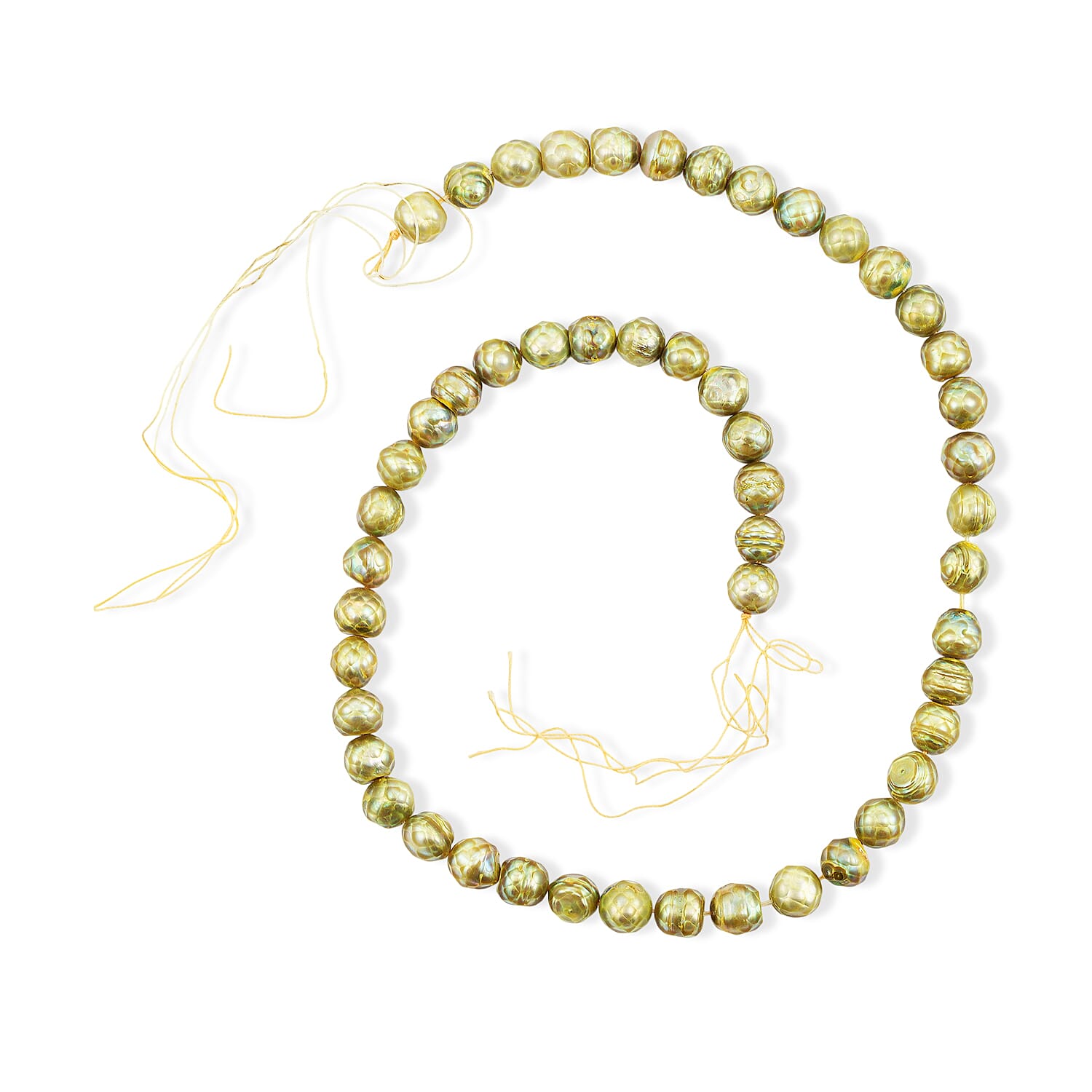 GCS Green Dyed Pearl Potato 8-10mm 15.5-16 in Length