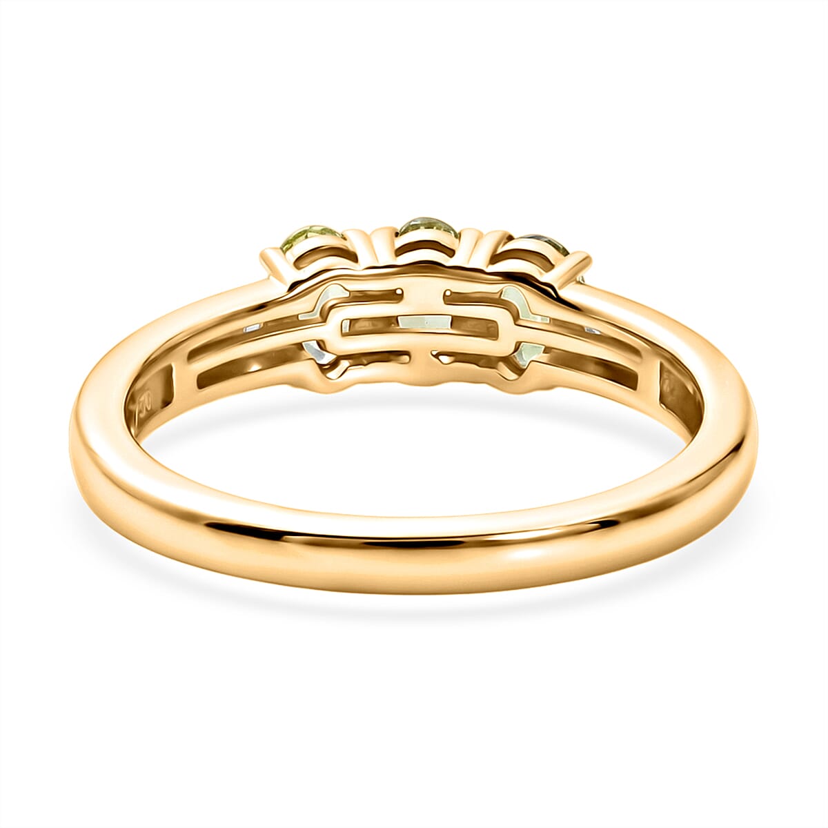 D'Joy Green Tanzanite and White Zircon 0.75 ctw Ring in 18K Vermeil Yellow Gold Over Sterling Silver (Size 8.0)