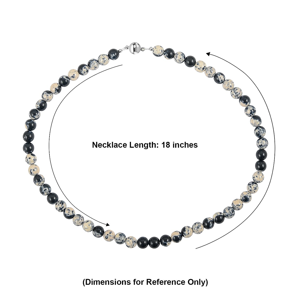 Black White Agate 175.00 ctw Beaded Necklace in Silvertone (18 Inches) image number 4