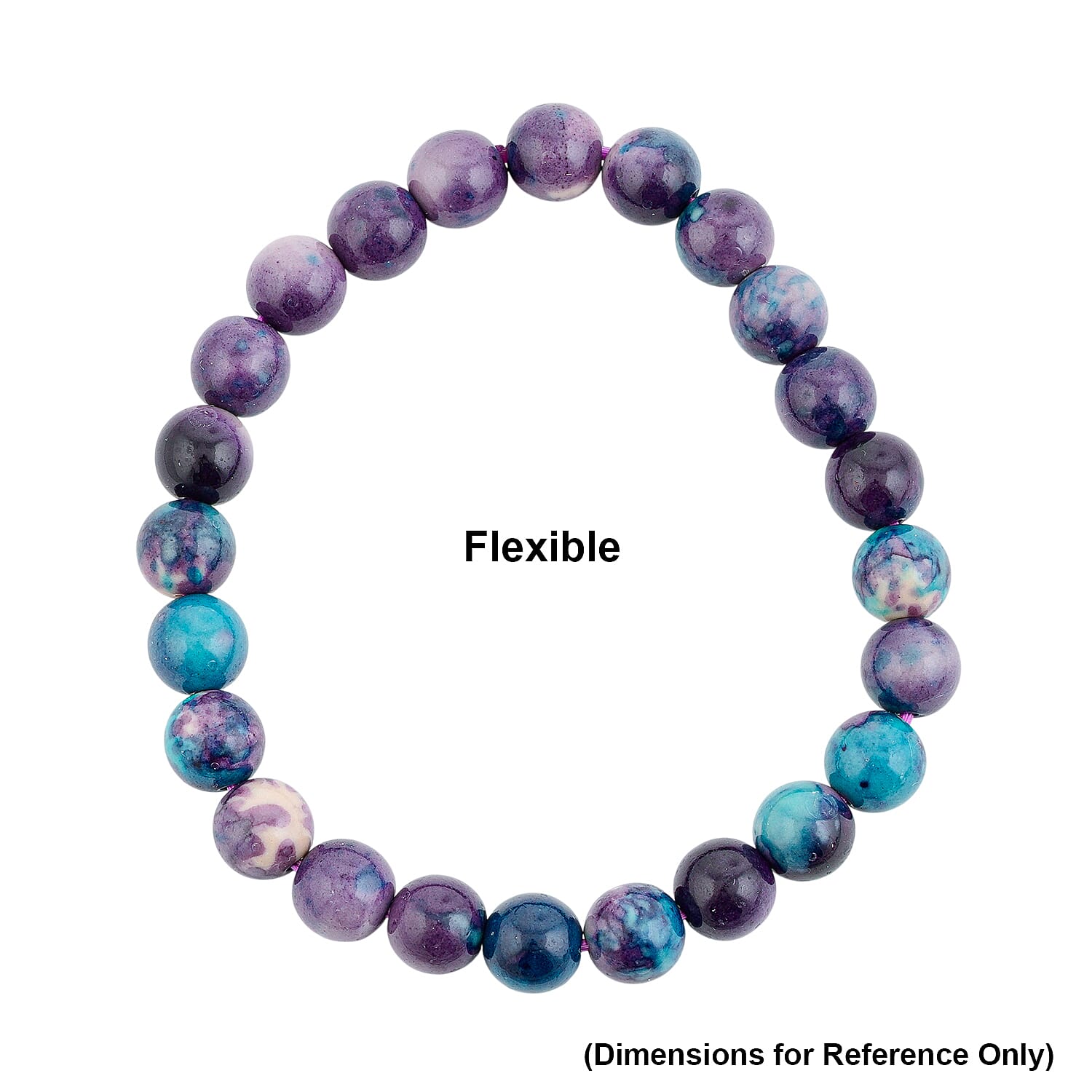 Multi Blue Agate 80.00 ctw Beaded Stretch Bracelet