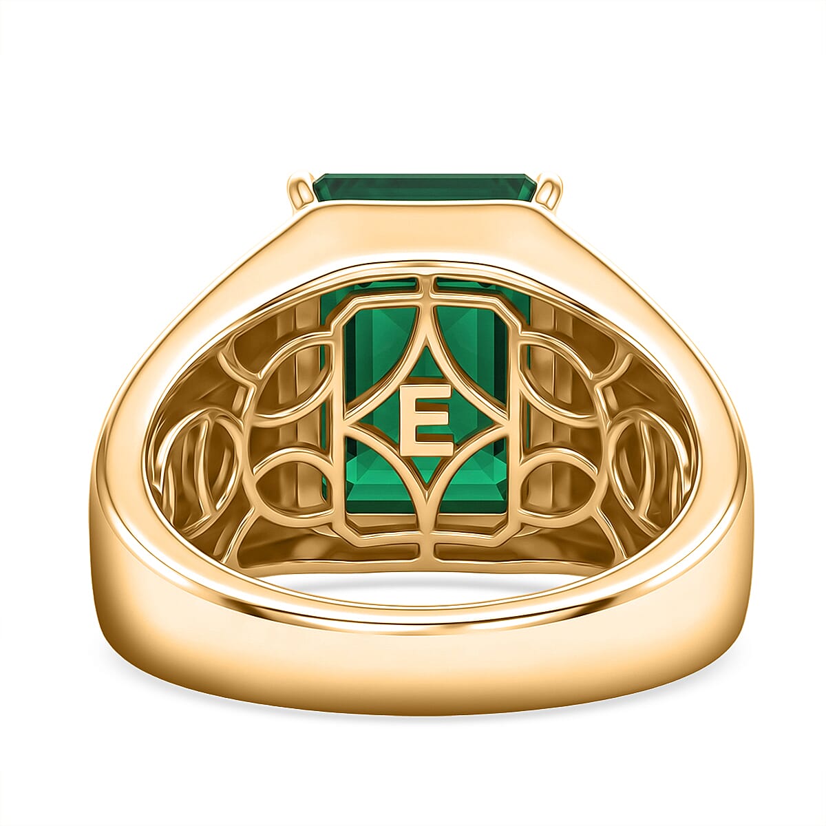 EverTrue Verde Onyx and White Zircon 6.80 ctw Forest Monarch Men's Ring in 18K YG Plated (Size 10.0)
