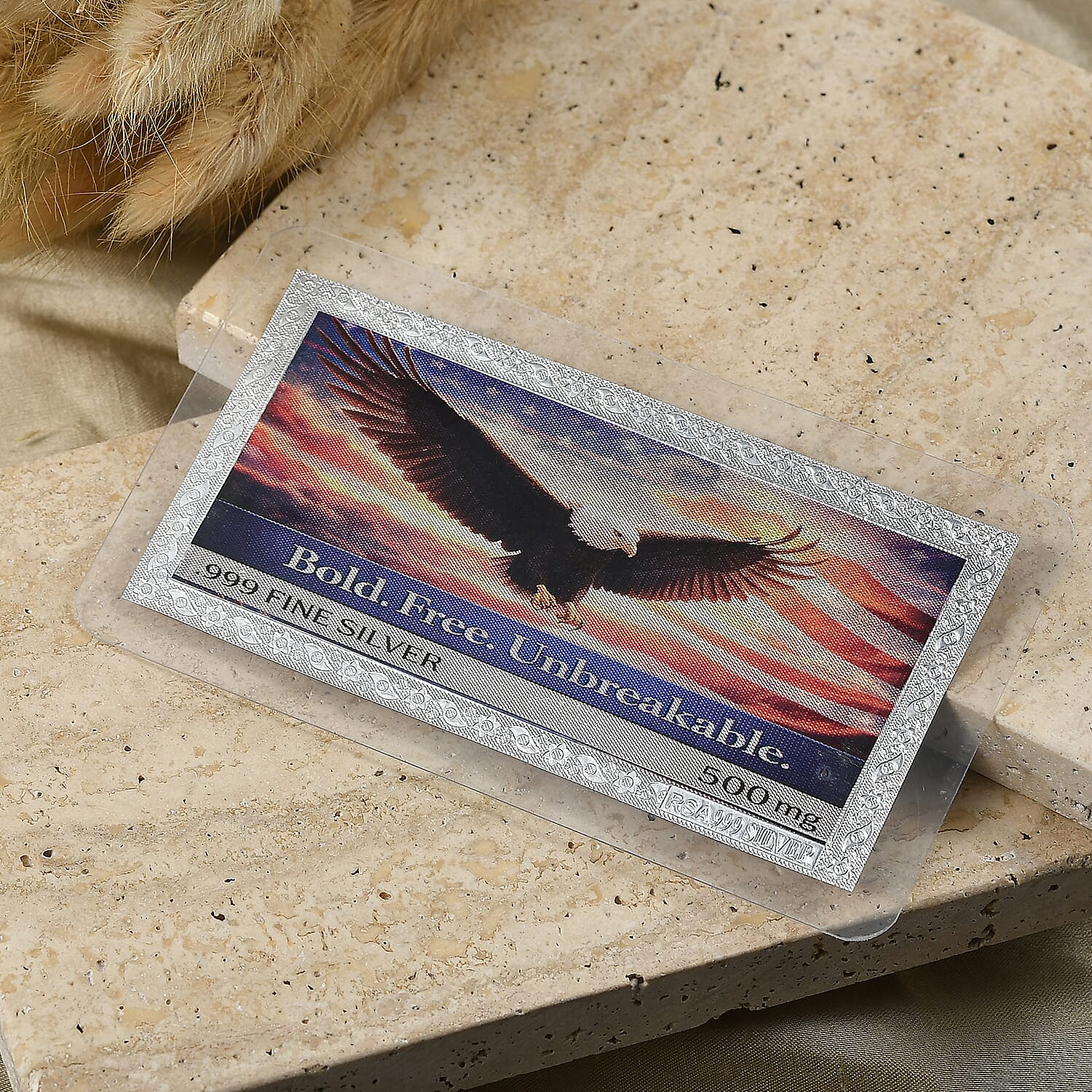 999 Fine Silver Bold, Free and Unbreakable Embossed Sheet 500mg